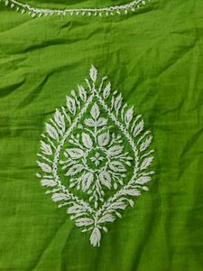 Green Embroidered Chikankari Kurta