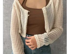 Sheer Cropped Cardigan