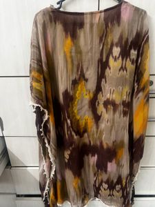 Elegant Printed kaftan with Lace Detail