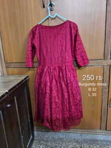 Burgundy Lace Dress