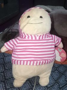 Cute Plush Toy with Striped Hoodie