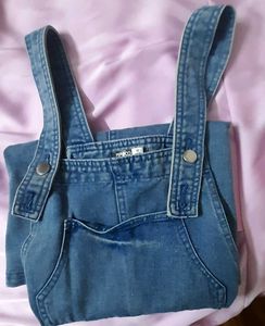 Denim Dungaree Shorts