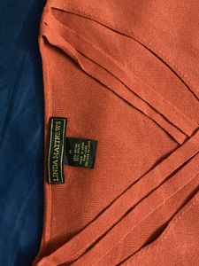 Chic Orange V-Neck Top