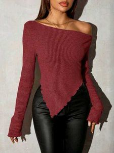 Chic Off-Shoulder Burgundy Top
