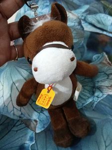 Cute Plush Horse Keychain