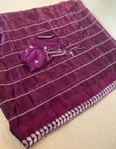Elegant Purple Saree with Blouse