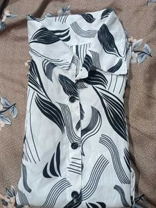 Chic Abstract Print Button-Up Shirt