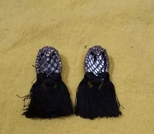 Elegant Black Tassel Earrings