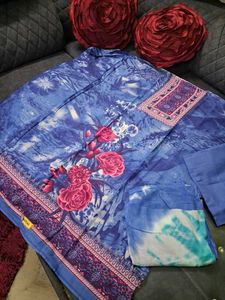 Beautiful Blue Floral Kurta Set