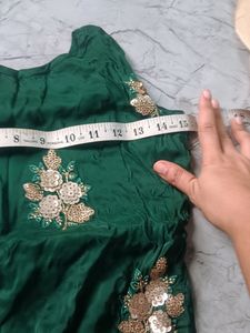 Green 1 Side Pattern Dress