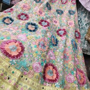 Stunning Embroidered  yellow  Lehenga Choli Set