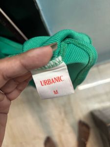 URBANIC Green Ribbed Top
