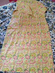Vibrant Yellow Floral Print Kurta