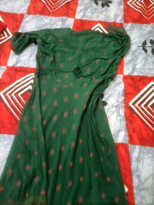 Beautiful Green Kurta with Red Print