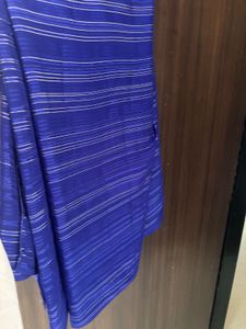 Royal Blue Sequined Saree without blouse peticot