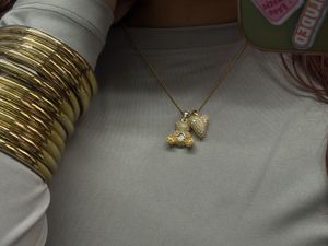 ANTI-TARNISH Gold Tone Teddy or heart Charm