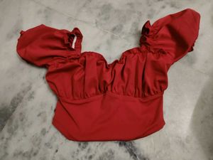 Red Puff Sleeve Top