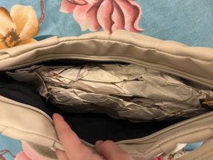 Accessorize London Cream Pleated Shoulder Bag