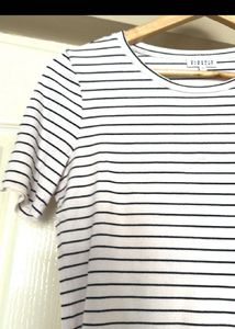 Classic Striped T-Shirt with Button Detail