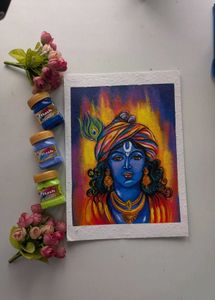 Handmade Krishna Painting On sheet Gsm 300