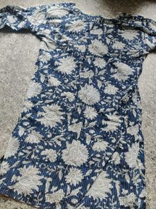 Blue Floral Print Kurta