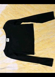 H&M Black Long Sleeve Crop Top