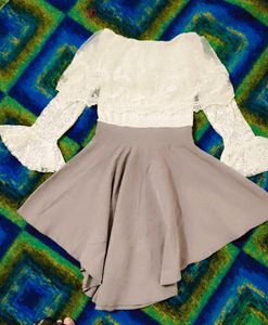 Very Fancy Korean Net Off Shoulder Top