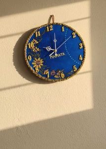 Beautiful Blue Floral Wall Clock