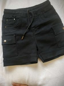 Women's Casual Black Cargo Shorts