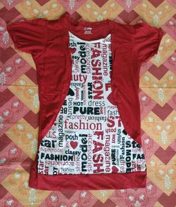 Red Fashion Print T-Shirt