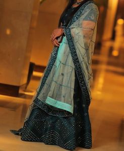 Stunning Teal Lehenga Choli with Dupatta