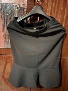 Stylish Black Peplum Skirt