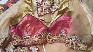 Lehenga Style Saree With Jwellery Set