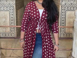 Maroon Printed shrug