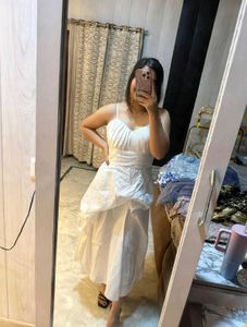 Chic White Strappy Midi Dress