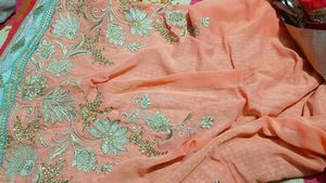 Pearl Work Saree