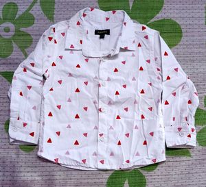 JUNIORS Cute Triangle Print Button-Up Shirt for Bo