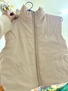 Beige Puffer Vest - Stylish & Warm