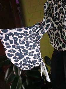 Leopard Print Wrap Top