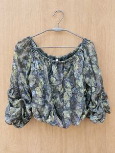 shimmer off-shoulder floral top
