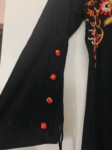 ✨ Elegant Black Embroidered Kurta – Ready to Wear!