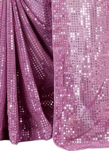Lavender Sequinned Saree with blouse piece