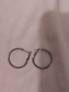 Gunmetal Hoop Earrings