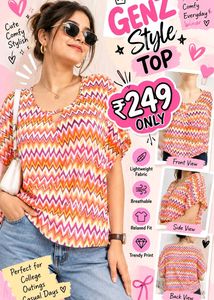 GenZ Style Trendy Print Top 40"-42" Size L-XL