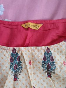 Beautiful Yellow &amp; Red Printed Kurta