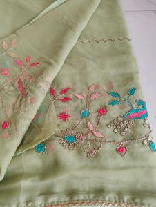 Embroidered Silk Saree