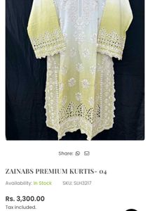 original zainab brand kurti