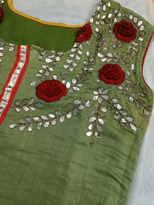 Green Embroidered Kurti