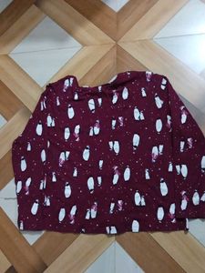 Maroon Printed Co-ord Set for Women