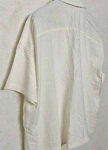 Men's off white oversized Short Sleeve Shirt